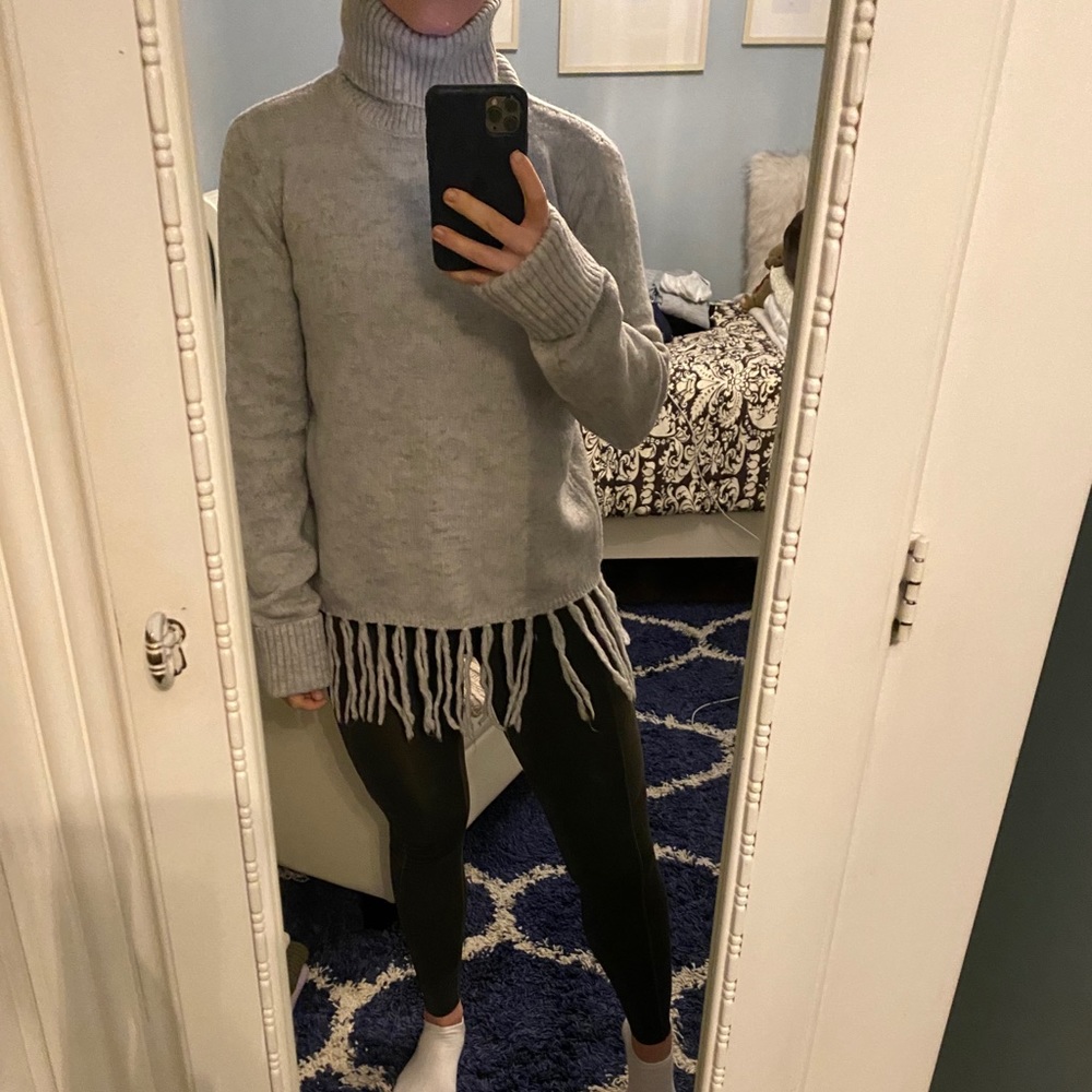Forever 21 Grey Turtleneck with fringe